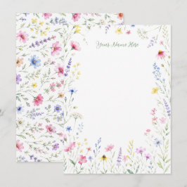 Waterverf Wilde Bloem Briefkaart Briefpapier