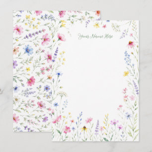 Waterverf Wilde Bloem Briefkaart Briefpapier