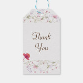 Waterverf Wilde Bloem Bruids Bruiloft Dank Je Cadeaulabel (Achterkant)