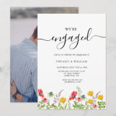 Waterverf Wilde Bloem Bruiloft Feest Kaart (Voorkant / Achterkant)