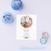 Waterverf Wilde Bloem Bruiloft Foto Bruiloft Foto Flyer (Enkel)