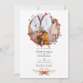 Waterverf Wilde Bloem Bruiloft Foto Bruiloft Kaart (Voorkant)