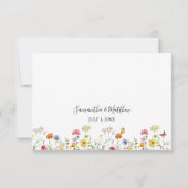 Waterverf Wilde bloem & Butterflies Botanisch RSVP Kaartje (Achterkant)