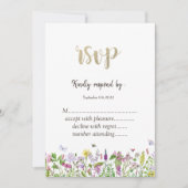 Waterverf Wilde bloem Butterflies RSVP Kaart (Voorkant)