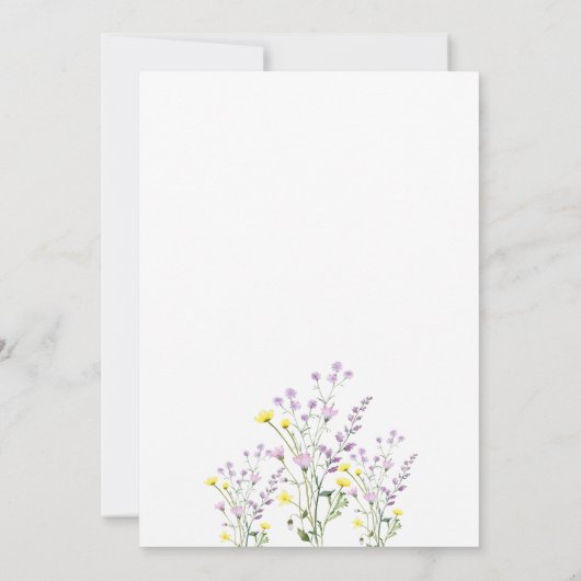 Waterverf Wilde bloem Butterflies RSVP Kaart (Achterkant)