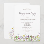 Waterverf Wilde bloem Butterflies Verloving Kaart (Voorkant / Achterkant)