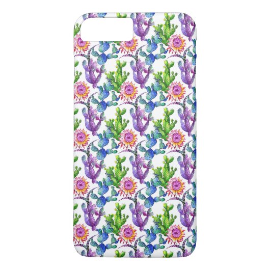 Waterverf Wilde Bloem Cactus Patroon Case-Mate iPhone Case (Achterkant)