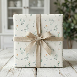 Waterverf Wilde Bloem Cottagecore Bloemige Cadeaup Cadeaupapier