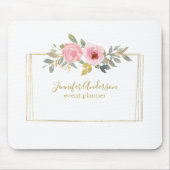 Waterverf Wilde bloem Duw Blush Roze Floral Muismat (Voorkant)