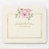 Waterverf Wilde bloem Duw Blush Roze Floral Muismat (Voorkant)