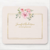 Waterverf Wilde bloem Duw Blush Roze Floral Muismat (Voorkant)