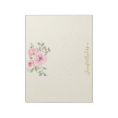 Waterverf Wilde bloem Duw Blush Roze Floral Notitieblok (Linkerzijde)