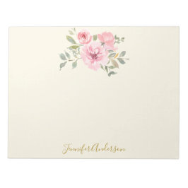 Waterverf Wilde bloem Duw Blush Roze Floral Notitieblok