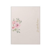 Waterverf Wilde bloem Duw Blush Roze Floral Notitieblok (Linkerzijde)