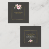 Waterverf Wilde bloem Duw Blush Roze Floral Vierkante Visitekaartje (Voorkant / Achterkant)