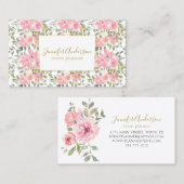 Waterverf Wilde bloem Duw Blush Roze Floral Visitekaartje (Voorkant / Achterkant)