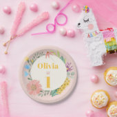 Waterverf Wilde bloem, eerste geboorte Papieren Bordje (Feest)