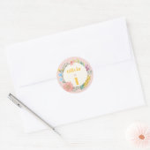 Waterverf Wilde bloem, eerste geboorte Ronde Sticker (Envelop)