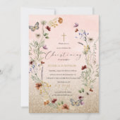 Waterverf wilde bloem en vlinder kaart (Voorkant)