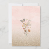 Waterverf wilde bloem en vlinder kaart (Achterkant)