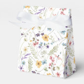 Waterverf Wilde Bloem en Vlinders Patroon Bedankdoosjes (Voorkant Zijde)