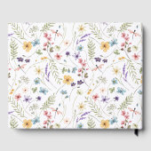 Waterverf Wilde Bloem en Vlinders Patroon Gastenboek (Achterkant)