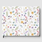Waterverf Wilde Bloem en Vlinders Patroon Gastenboek (Voorkant)