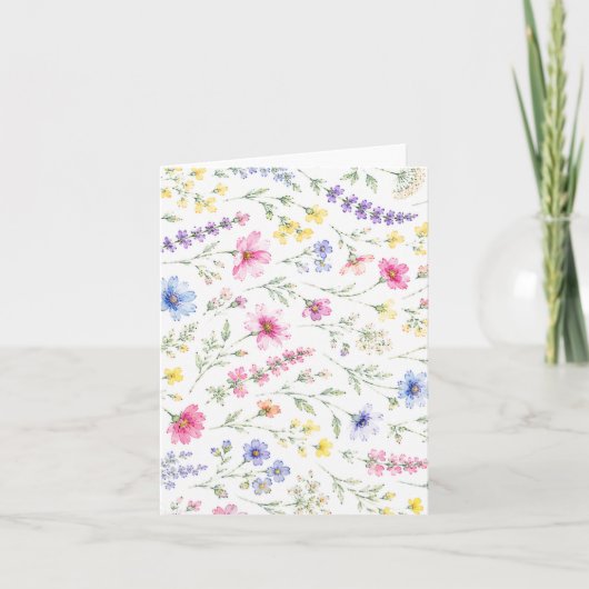 Waterverf Wilde Bloem Envelope Voering Kaart (Voorkant)