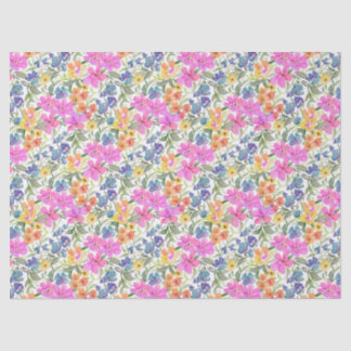 Waterverf Wilde Bloem Floral - Pastel Roze Paars  Tissuepapier
