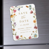 Waterverf Wilde Bloem Foto Save the Date Magneet