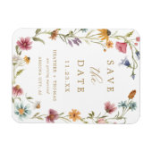 Waterverf Wilde Bloem Foto Save the Date Magneet (Horizontaal)