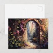 Waterverf Wilde bloem Garden Arch Entrance Briefkaart (Voorkant / Achterkant)