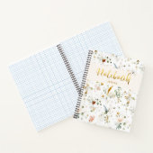 Waterverf Wilde bloem Garden Monogram Notitieboek (Binnen)
