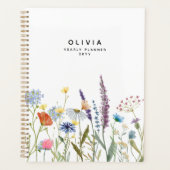 Waterverf Wilde Bloem Gepersonaliseerd Planner (Voorkant)