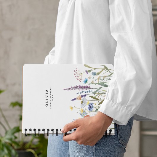 Waterverf Wilde Bloem Gepersonaliseerd Planner
