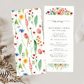 Waterverf Wilde bloem Gesplitst Lijst Alle menu-Ka Reclamekaart