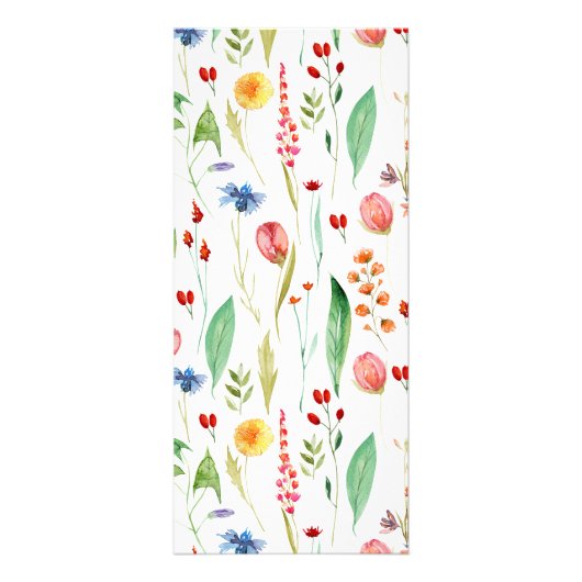 Waterverf Wilde bloem Gesplitst Lijst Alle menu-Ka Reclamekaart (Achterkant)