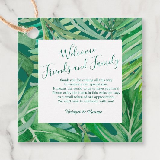 waterverf wilde bloem groen gebladerte bedankjes labels (Voorkant)