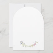 Waterverf Wilde Bloem Initialen Wapenschild Babyfe Kaart (Achterkant)