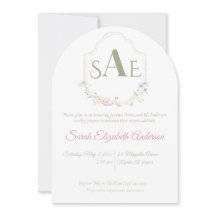 Waterverf Wilde Bloem Initialen Wapenschild Babyfe