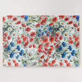Waterverf Wilde Bloem Klaproos Margriet Legpuzzel (Horizontaal)