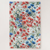 Waterverf Wilde Bloem Klaproos Margriet Legpuzzel (Verticaal)