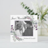 Waterverf Wilde Bloem Lavendel Bloem Just Married (Staand voorkant)