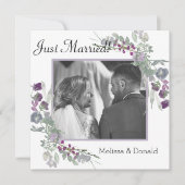 Waterverf Wilde Bloem Lavendel Bloem Just Married (Voorkant)