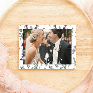 Waterverf Wilde Bloem Lavendel Bloem Just Married