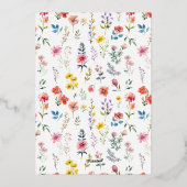 Waterverf Wilde Bloem Lente Zomer Bruiloft Folie Uitnodiging (Achterkant)
