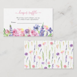 Waterverf Wilde Bloem Luierspel Baby Borrel Informatiekaartje