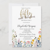 Waterverf Wilde bloem Meadow 50e verjaardag Kaart (Voorkant)