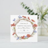 Waterverf wilde bloem met vrijgezellenfeest kaart (Staand voorkant)