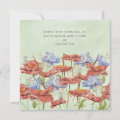 Waterverf wilde bloem met vrijgezellenfeest kaart (Achterkant)